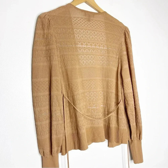 Express Camel Open Knit Cardigan Sweater Size Medium - Picture 8 of 8